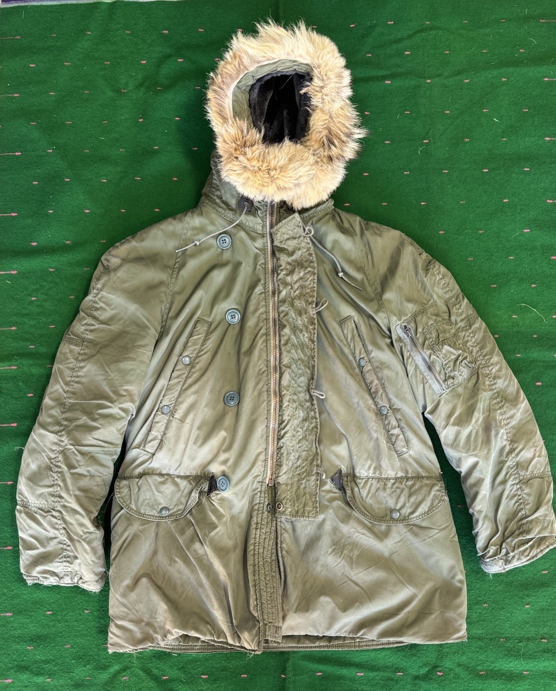 Vintage 1972 USAF Parka Flight Jacket N-3B Modified Lancer Medium Distressed