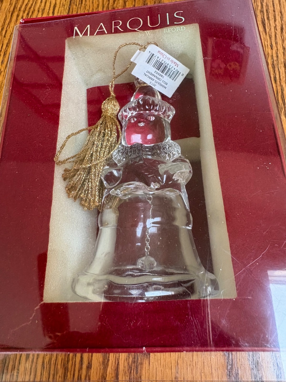 Marquis by Waterford 2013 Annual Crystal Bell Ornament  Snowman New in Box
