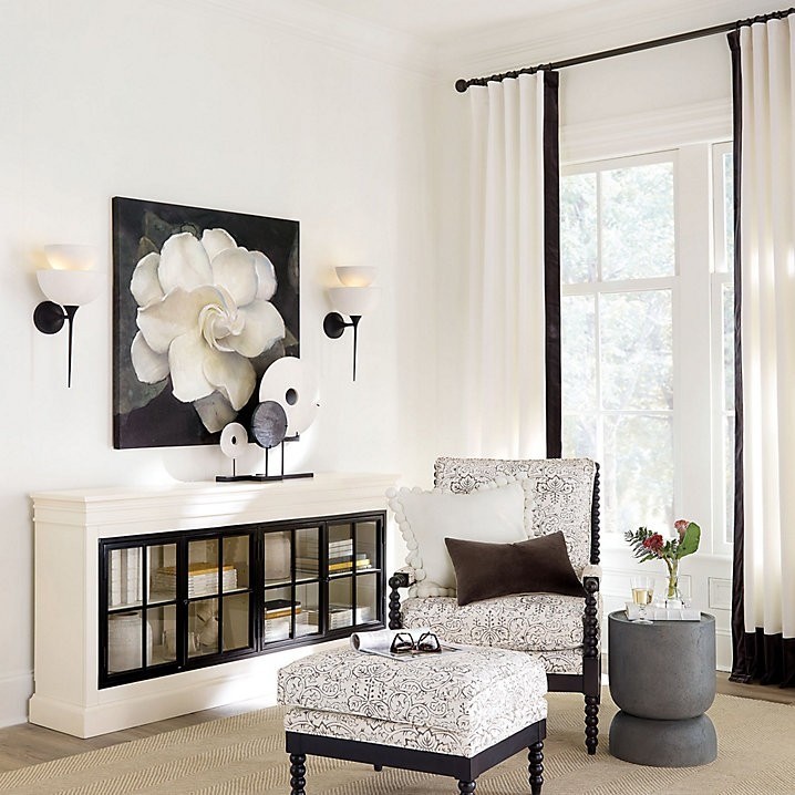 Ballard Designs Signature Velvet Framed Drapery Panel Set of 2 52\