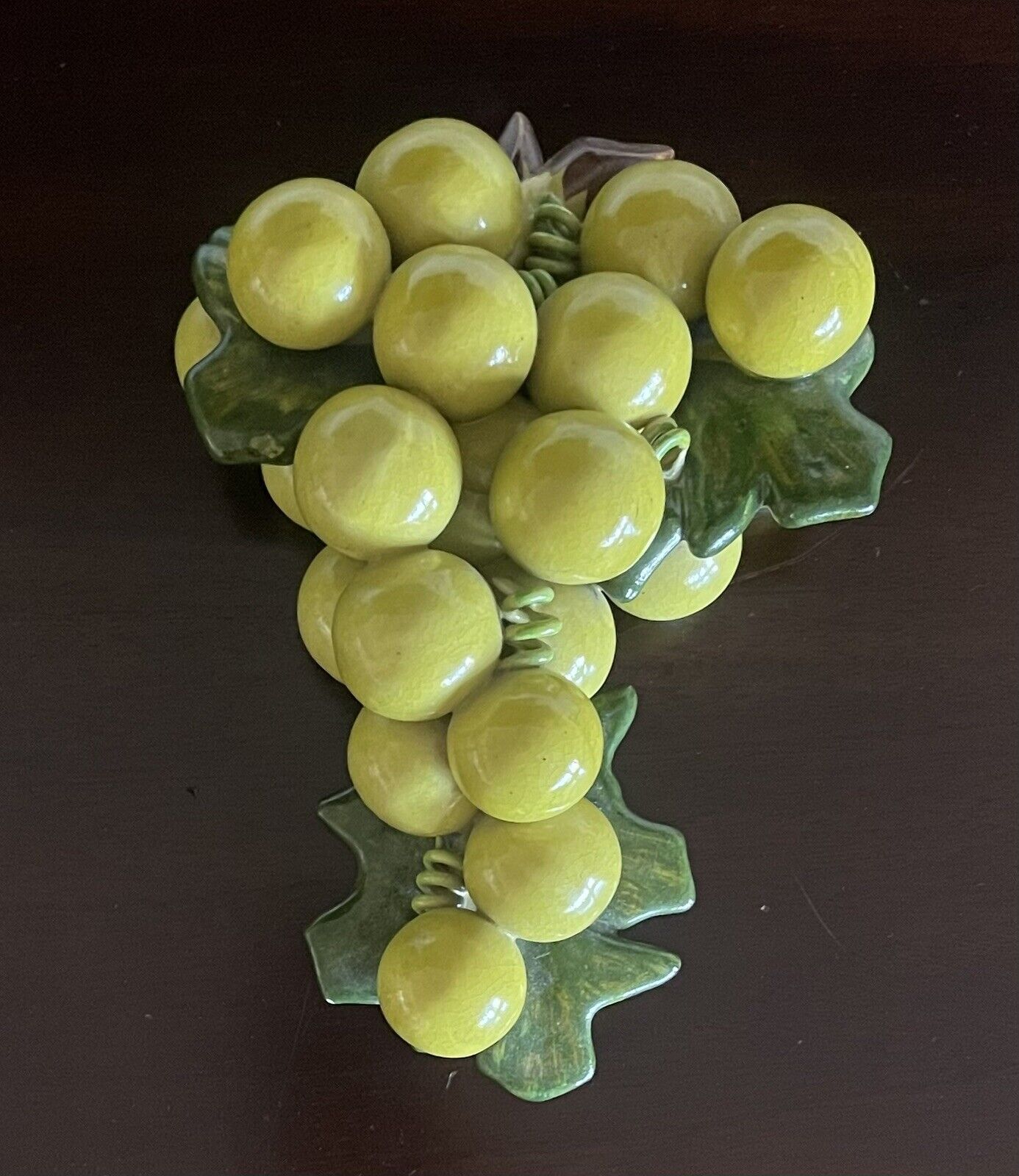 Vintage MCM Rankin's Santa Ana Ceramic Green Grape Cluster WONDERFUL