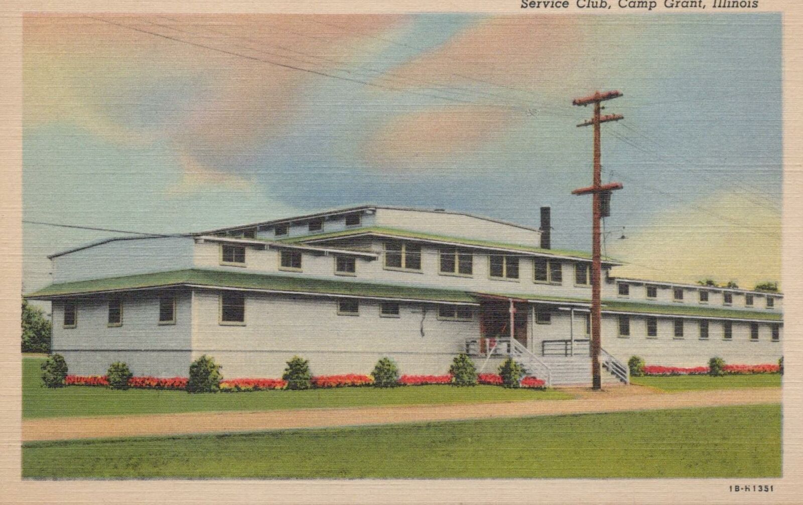 Postcard Service Club Camp Grant Illinois IL 