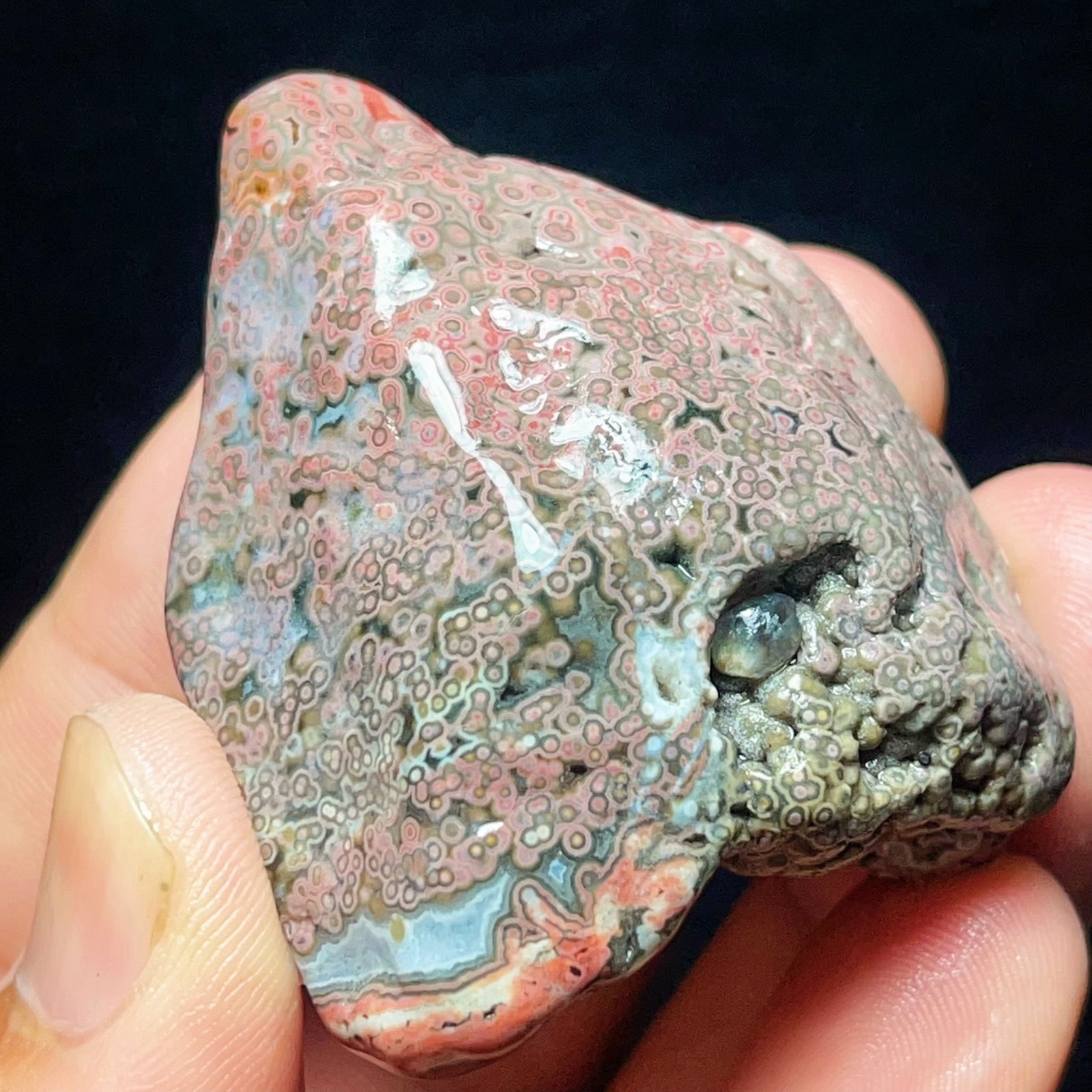 Rare 70G Natural Beautiful Ocean Jasper Sphere Healing Agate Madagascar L8623