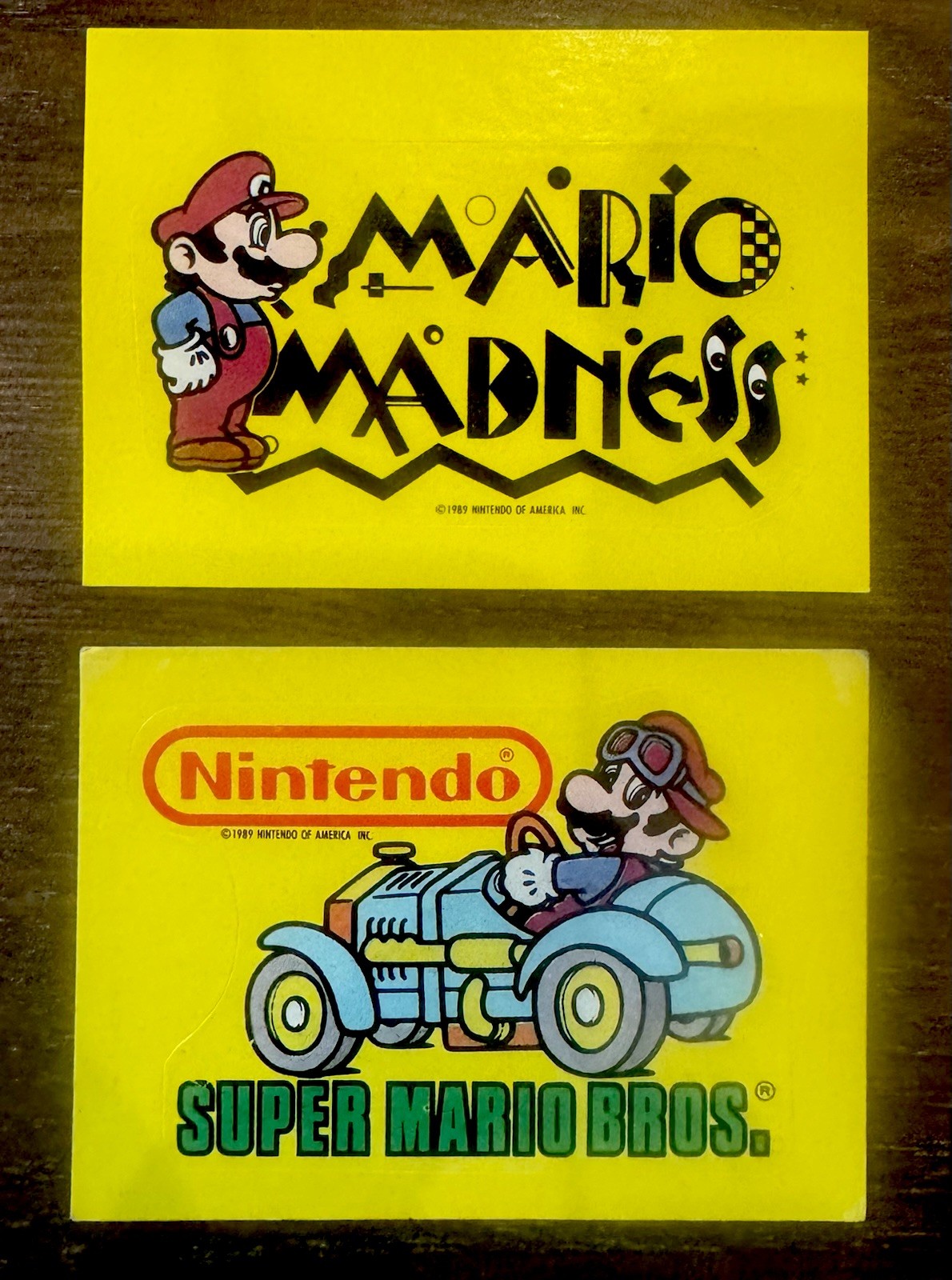 2ct 1989 Topps Nintendo Game Tips Sticker lot Super Mario (#21 & #33)