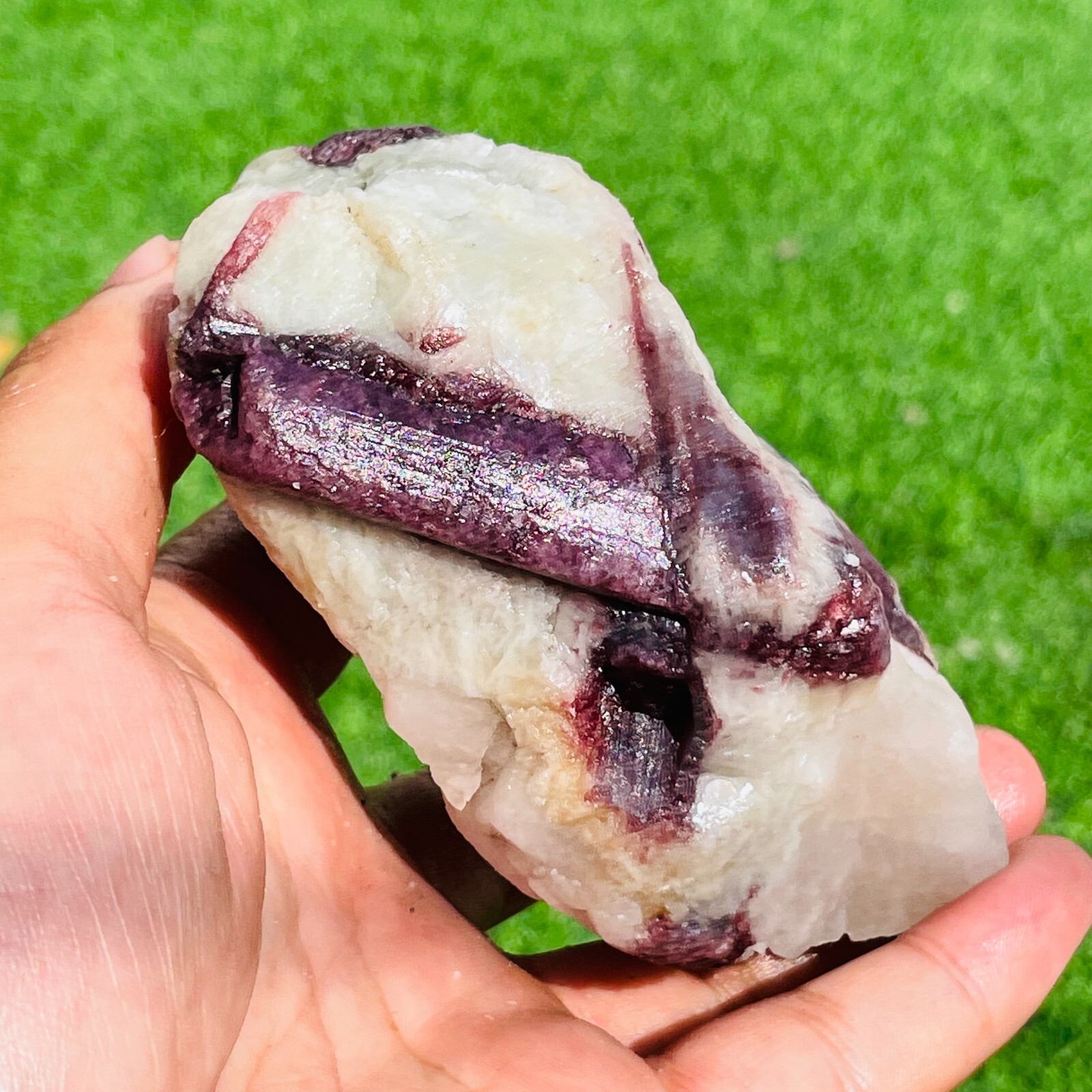 531g Rare Natural Pink Tourmaline Matrix Quartz Crystal Gemstone Mineral Rough
