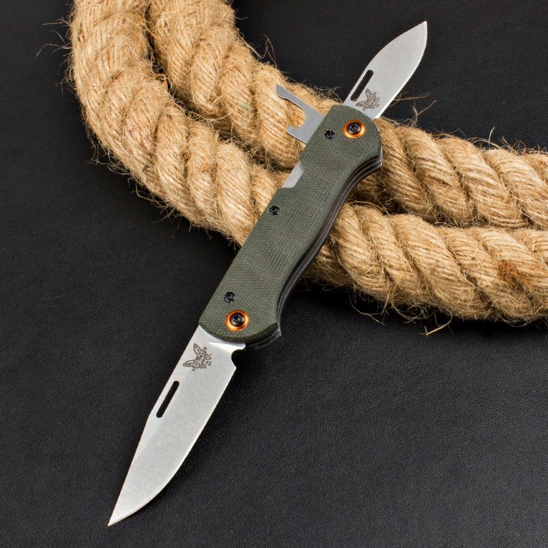 Multi Function Outdoor Edc Pocket Knife Folding Micarta Handle Bottle Opener New