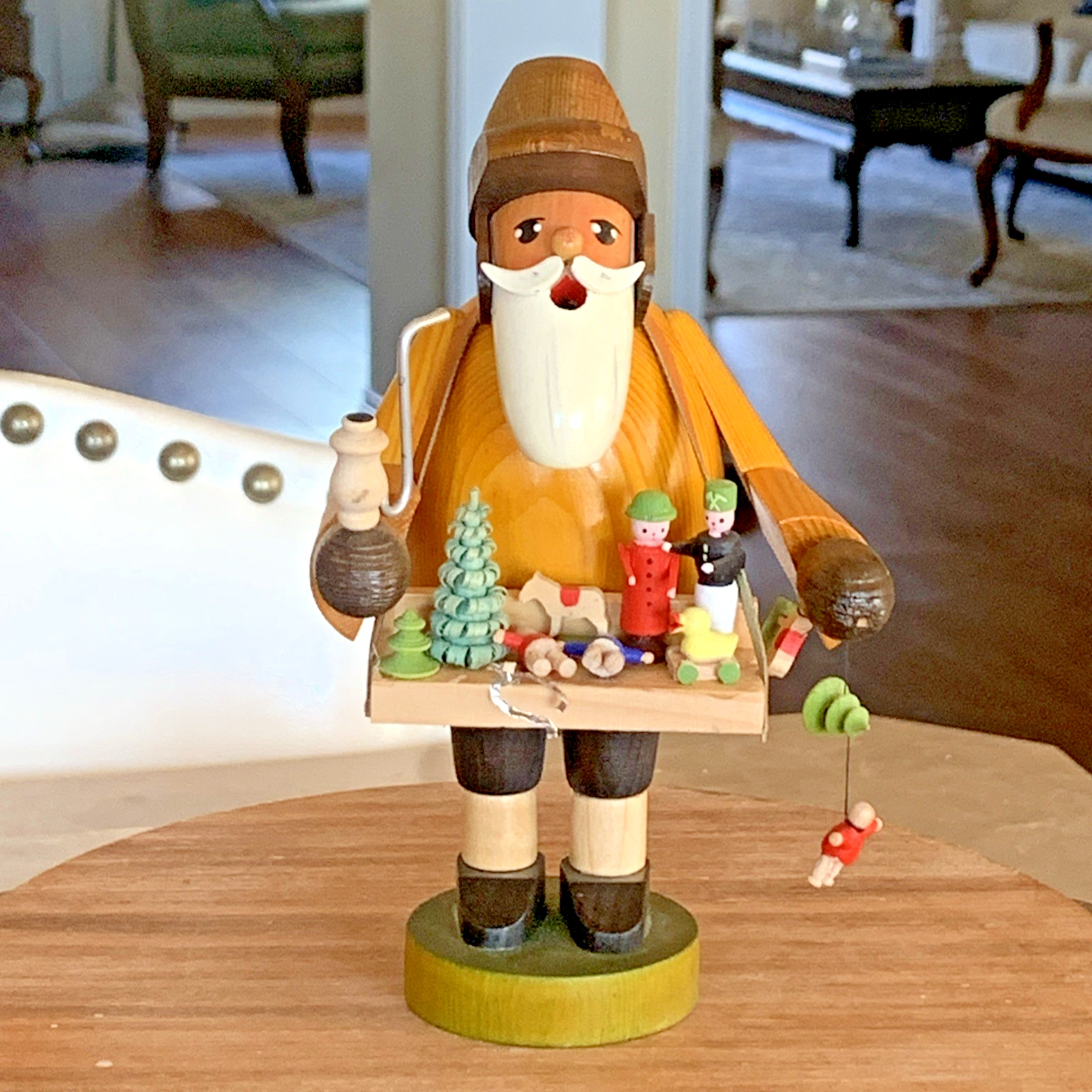 Vintage Expertic Erzgebirge Toy Vendor German Carved Wood Smoker Incense Burner Vintage Expertic Erzgebirge Toy Vendor German Carved Wood Smoker Incense Burner