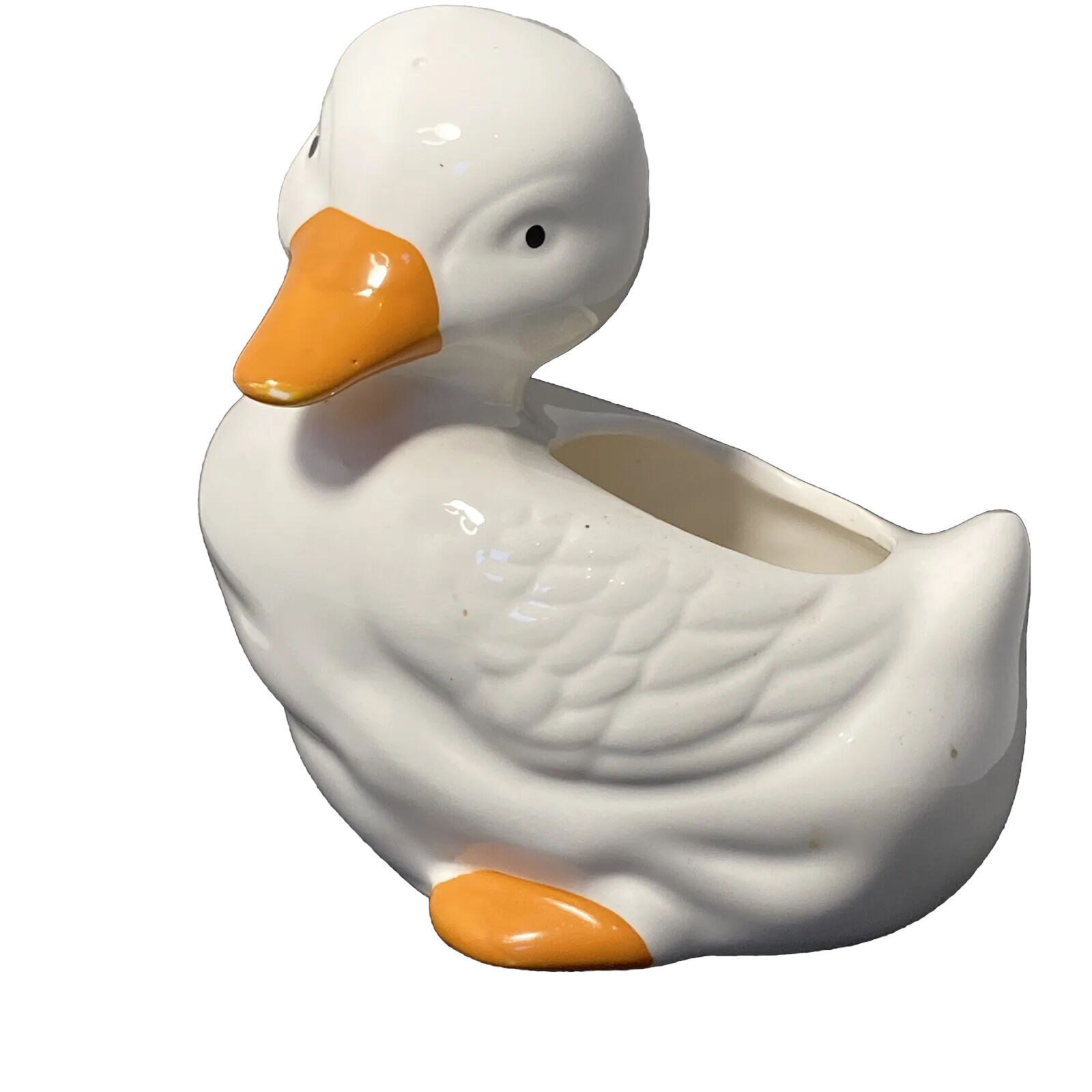Vintage Duck Ceramic Planter Taiwan Goose Bird 