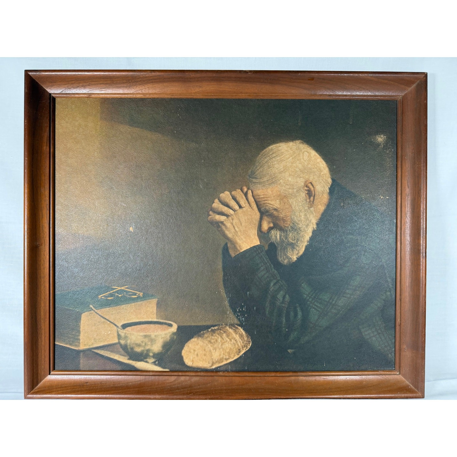 Vintage Grace by Eric Enstrom Framed Artwork Religious Wall Art Old Man Praying