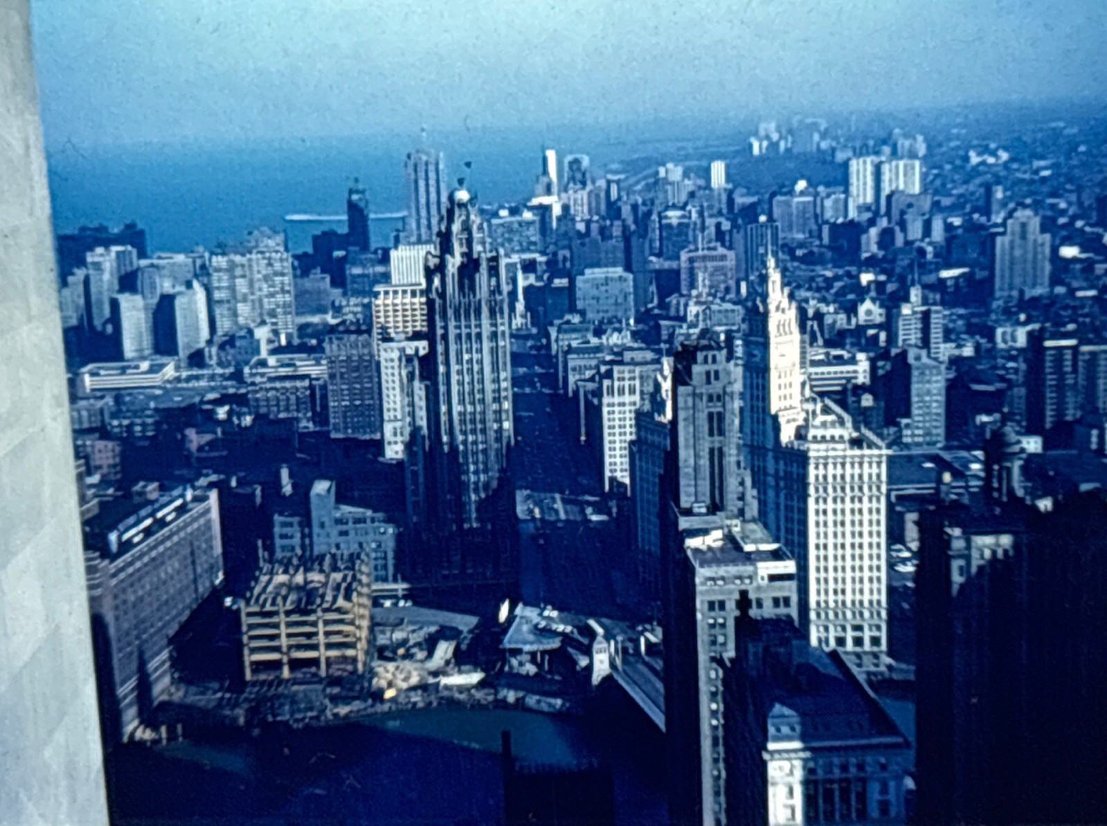 Orig 1967 Slide Chicago Illinois Downtown Skyline Cityscape Aerial View H98
