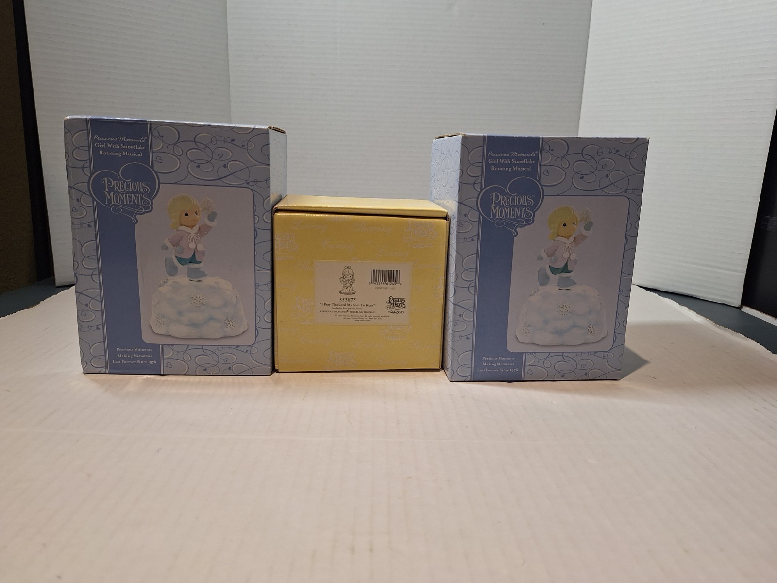 Precious Moments Figurines Lot 6- 2 Music Boxes All Original Boxes