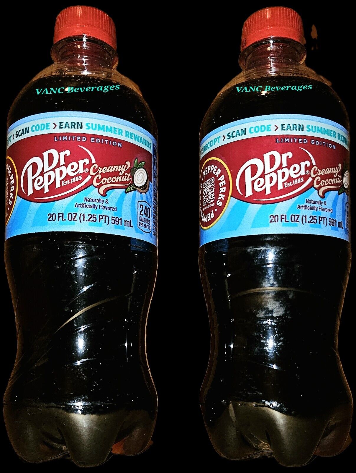 NEW Dr Pepper Creamy Coconut LIMITED EDITION 2x 20oz with  BB 8/24