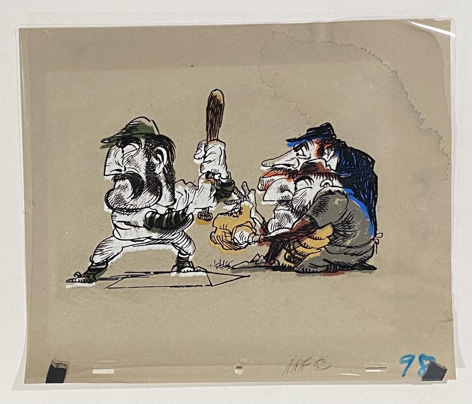 Casey At The Bat   Pastel Animation Cel    Rare