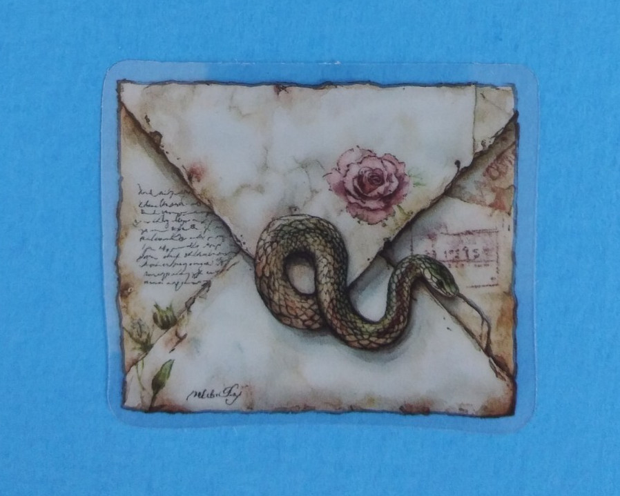 Beautiful Floral Snake Envelope Transparent Sticker 1.75\