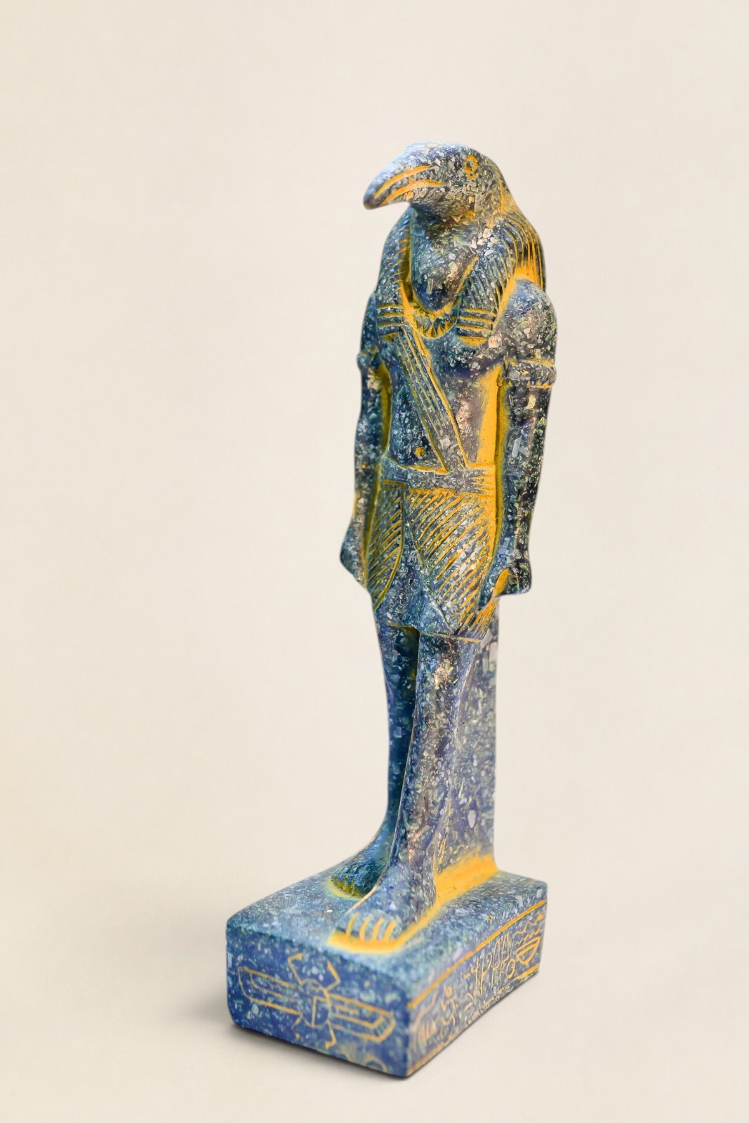 Unique Green Granite Handmade Statue Thoth god of knowledge in Ancient Egypt