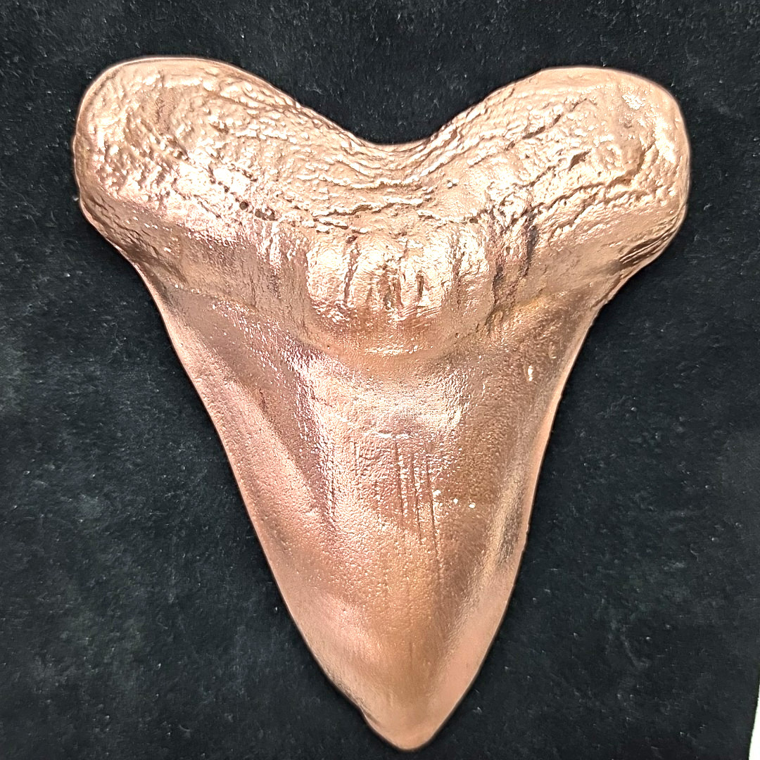 Copper Ingot Cast Shark Tooth 2 lbs 8oz Fine Bright Bullion Hand Pour Polished