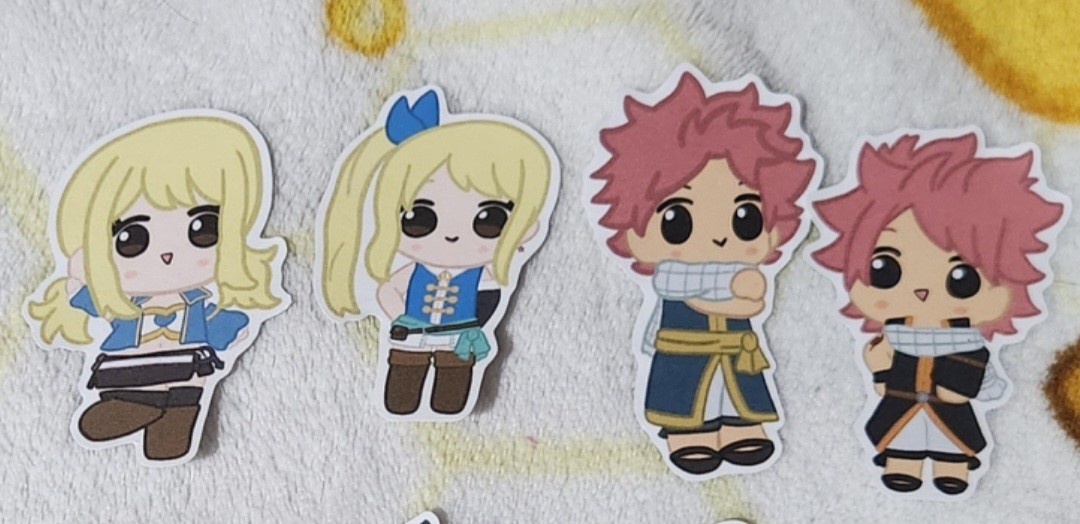 Anime Fairy Tail Natsu + Lucy stickers (READ DESCRIPTION)
