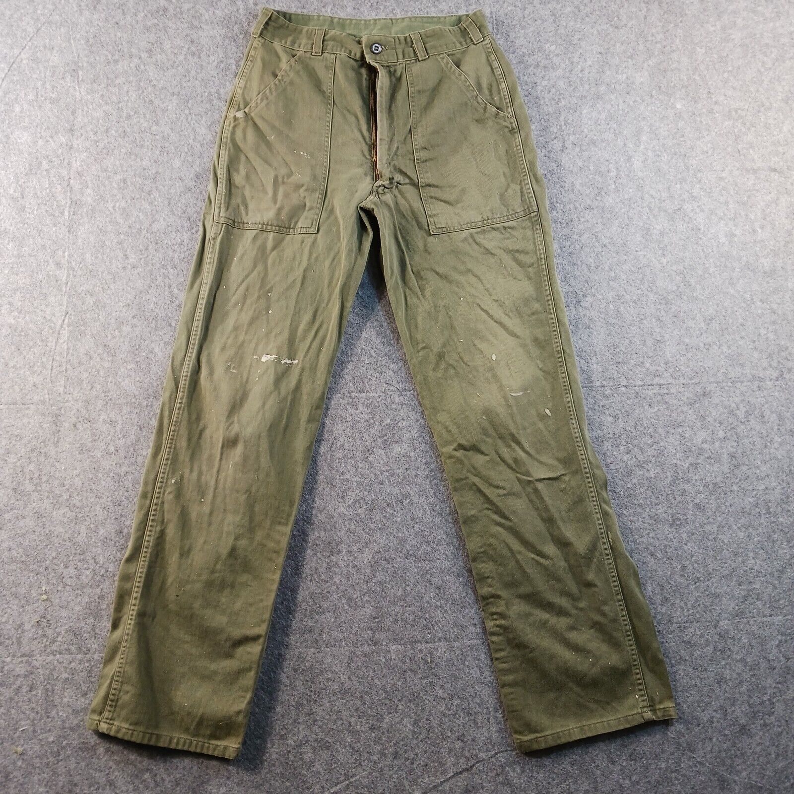 Military Pants Mens Size 28x31 Green Trousers Waldes Zipper Vintage