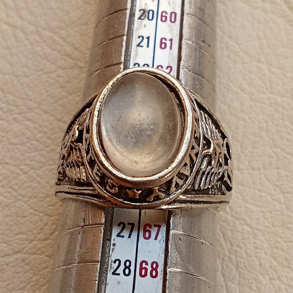 Medieval White Stone Ring Antique Jewelry Historic Artifact Collectible Keepsake