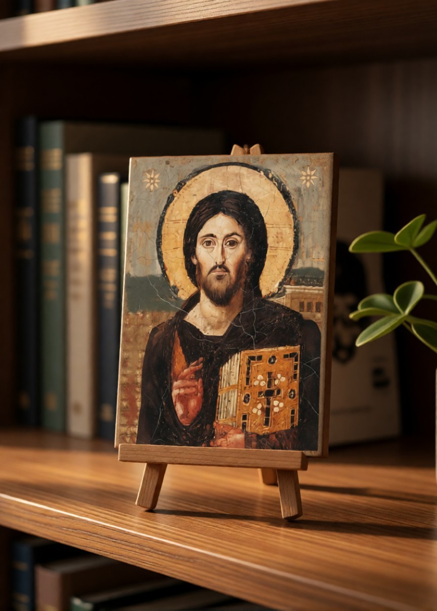 Christ Pantocrator Masterpiece Hardwood Icon | Handmade | Byzantine Art