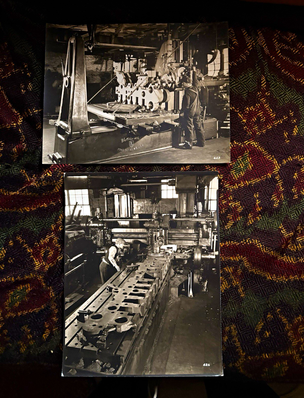 Lot of 2 Vintage Black & White Industrial Factory Photograph Machinery 1939