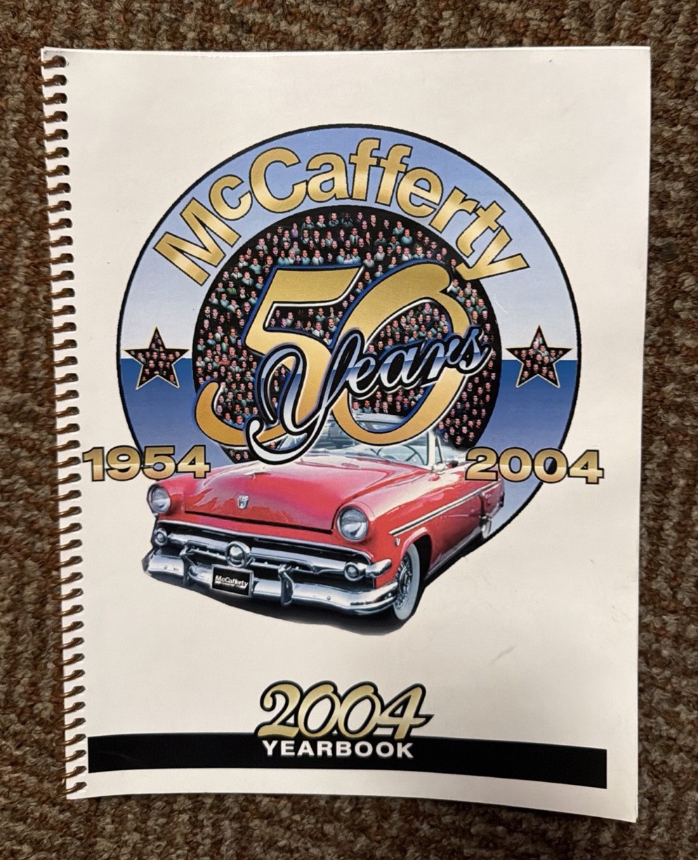 Vintage McCafferty’s Automotive 50 Years 1954-2004 Spiral Commemorative Yearbook