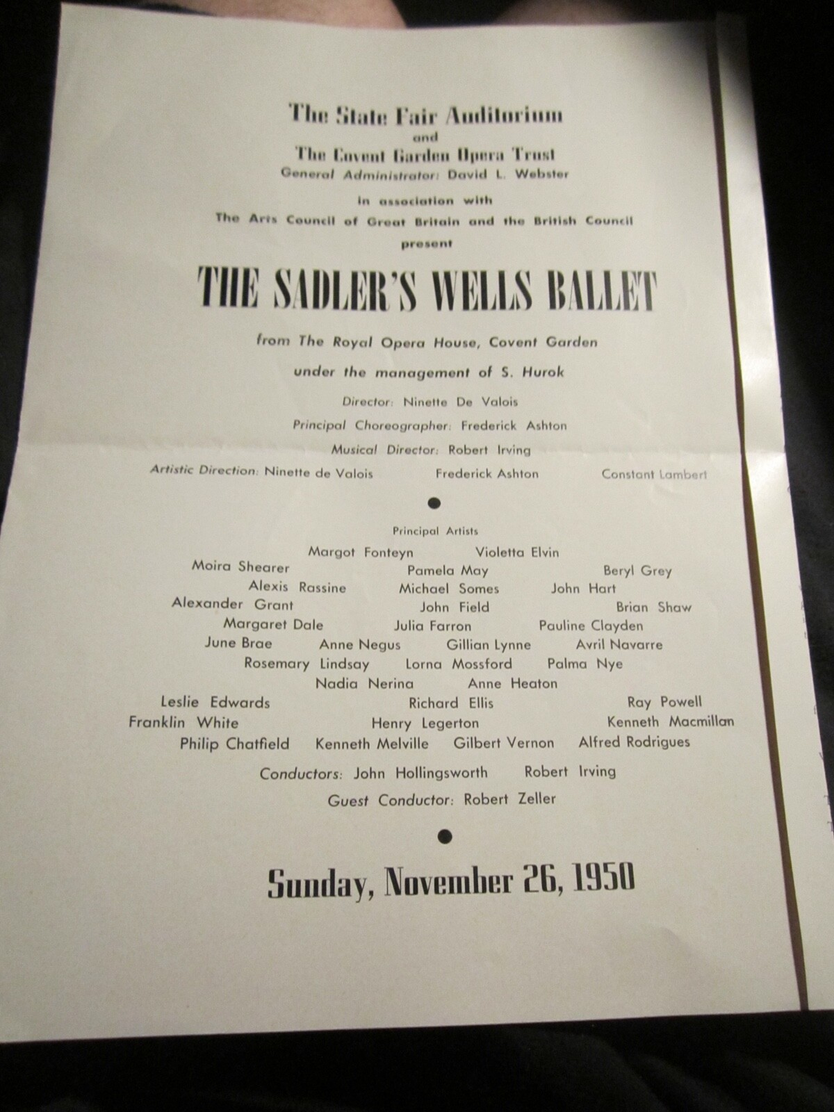 1950 STATE FAIR OF TEXAS THE SADLER\'S WELLS BALLET BROCHURE BBA-40 1950 STATE FAIR OF TEXAS THE SADLER\'S WELLS BALLET BROCHURE BBA-40