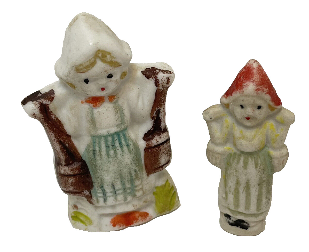VTG Bisque Porcelain Miniature Holland Mother Daughter Figurines 2 to 2.5\