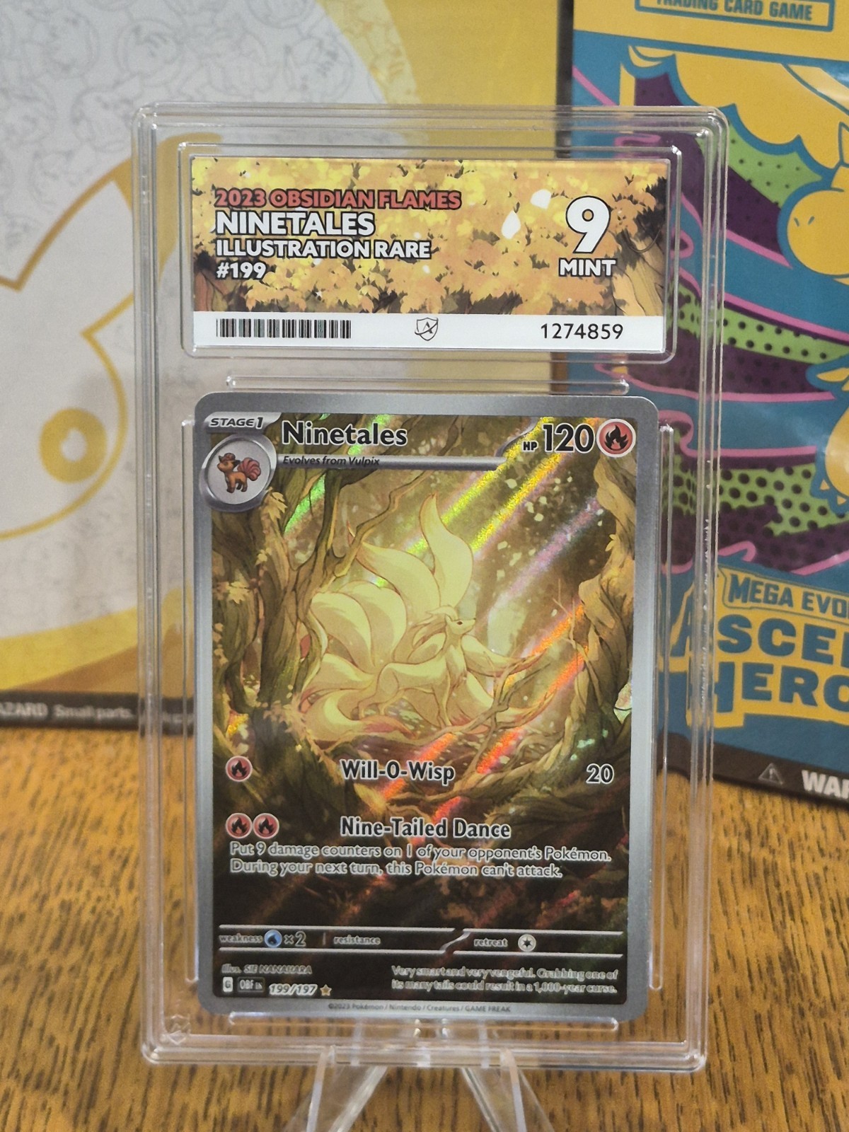 2023 Pokémon Obsidian Flames Ninetales Illustration Rare #199 Ace Grade 9 2023 Pokémon Obsidian Flames Ninetales Illustration Rare #199 Ace Grade 9