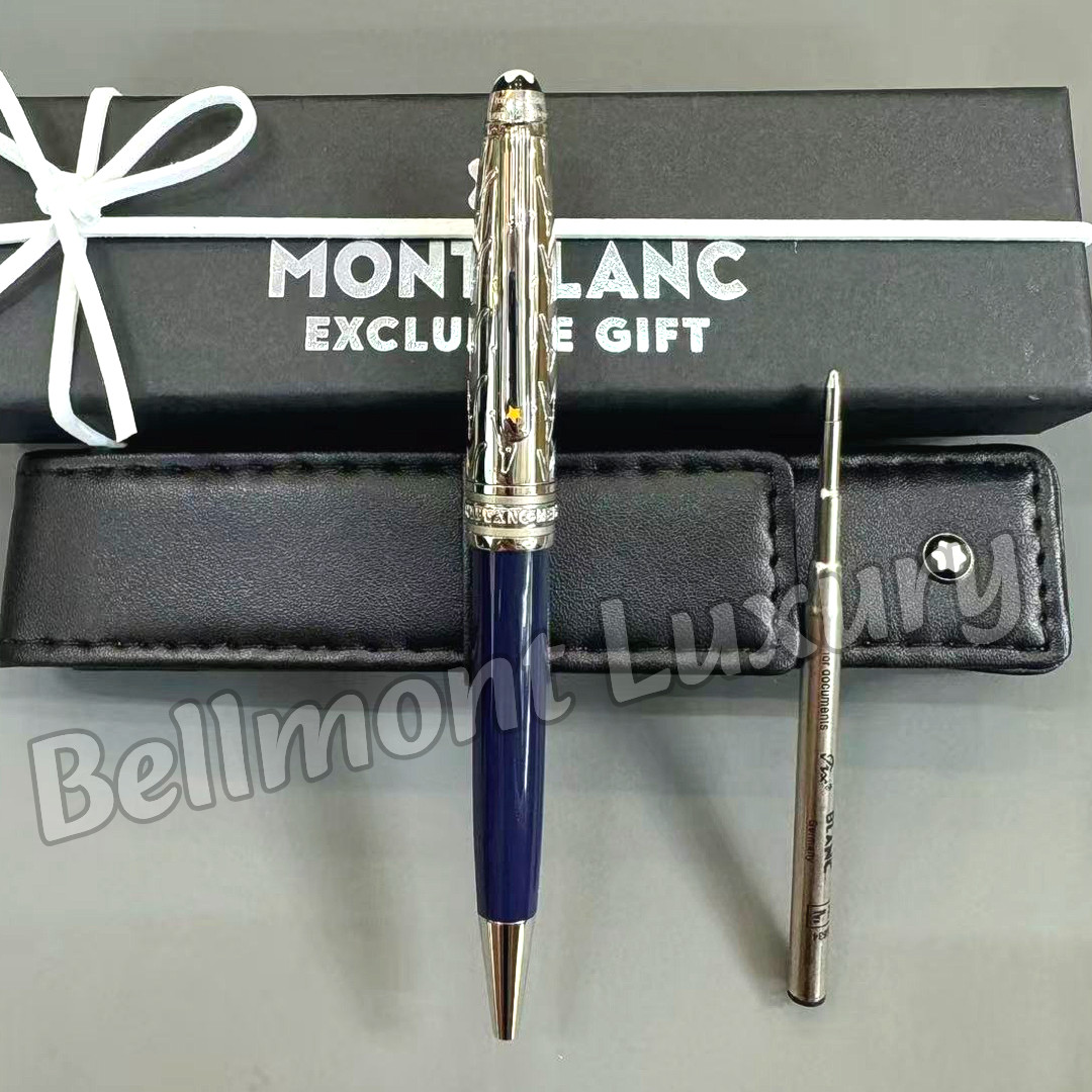 MONTBLANC Meisterstück Blue Resin Rollerball Pen w/ Box Pouch & Refill MONTBLANC Meisterstück Blue Resin Rollerball Pen w/ Box Pouch & Refill