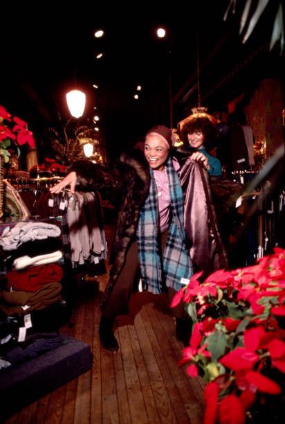 Eartha Kitt goes shopping in Manhattan December 12 Manhattan New Y - Old Photo