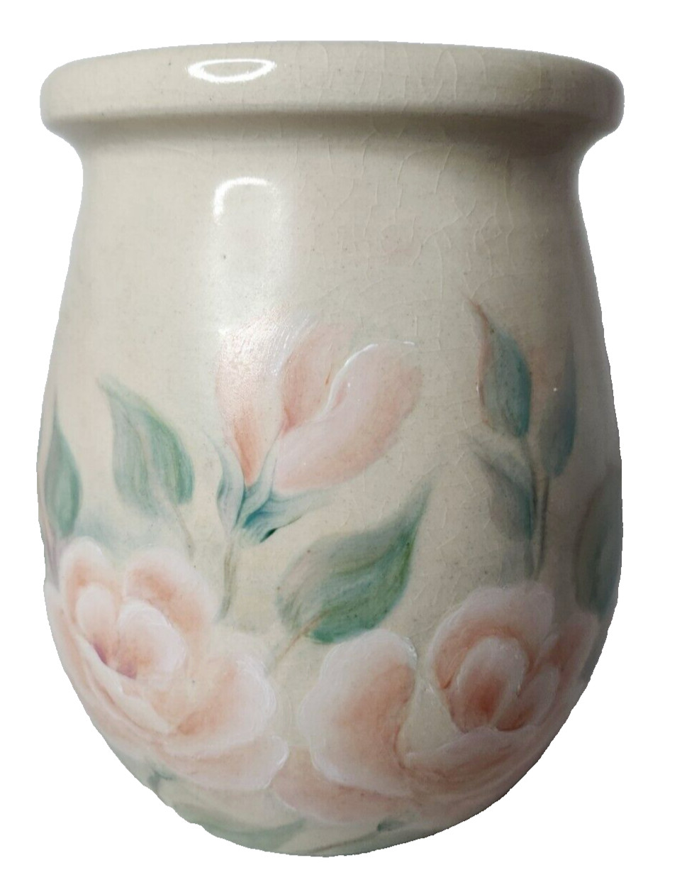 Vintage Sharon Thomas Yesteryears Ceramic Floral Vase Hand Turned French Country