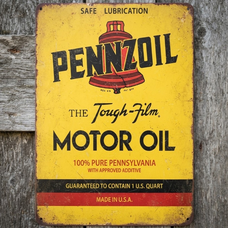 Pennzoil Motor Oil 8 x 12 Vintage Novelty Metal Sign Shrink-Wrapped Made In USA