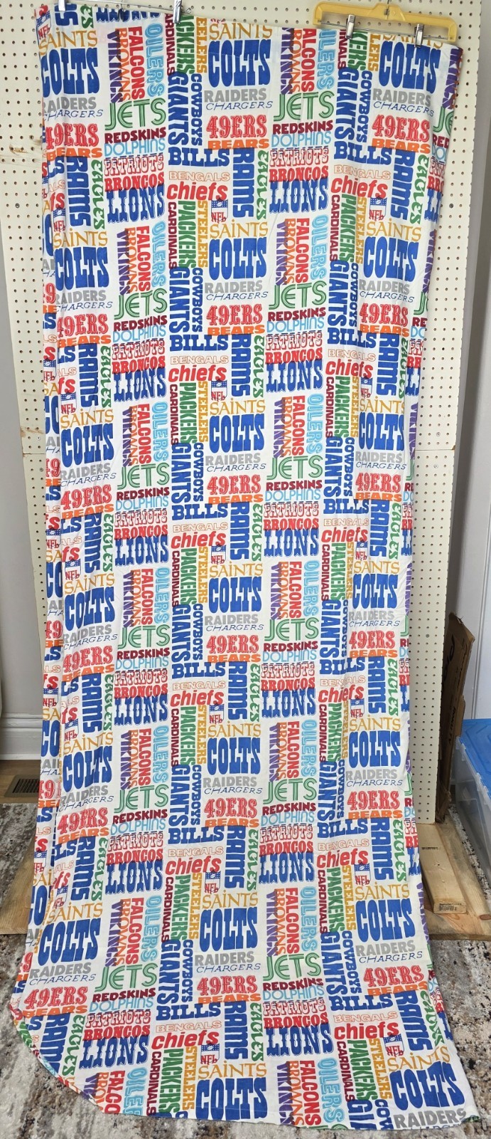 Vtg Sears NFL Logo Perma-Prest Full Size Flat Sheet Extra Long 81\