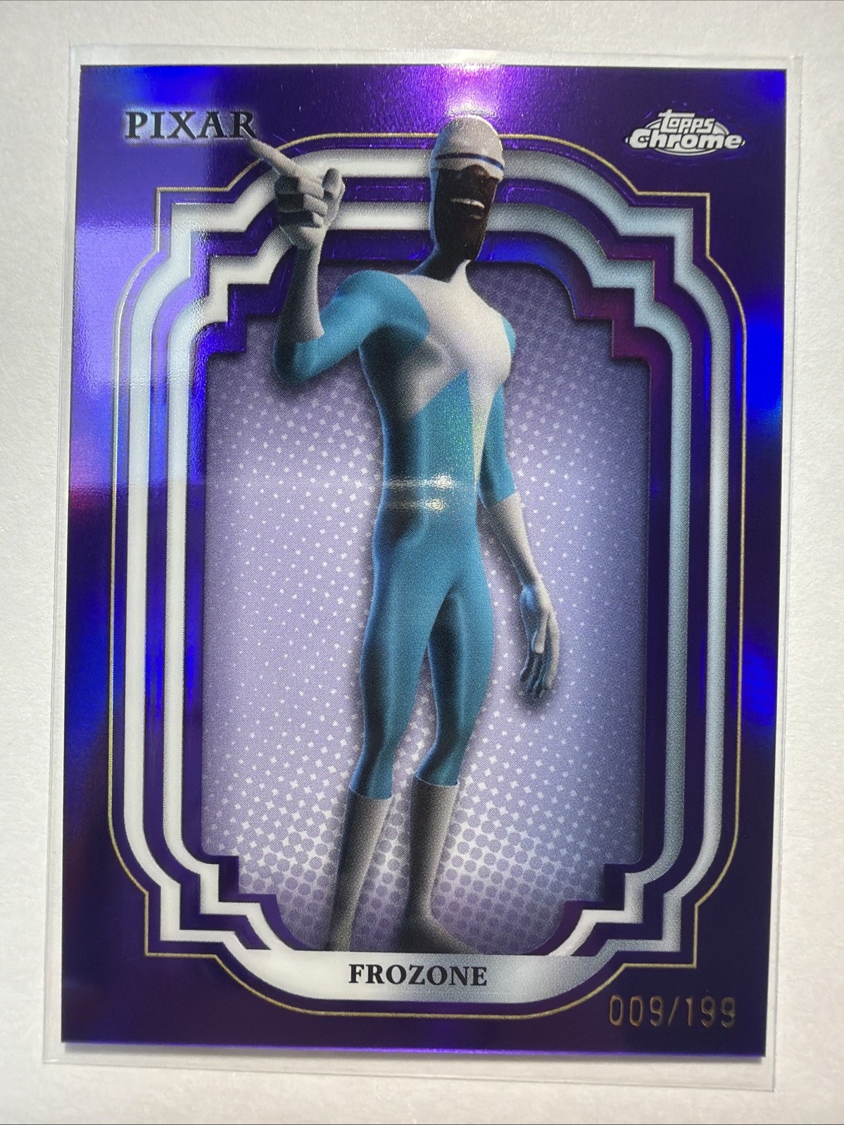 2024 Topps Disney Chrome The Incredibles Frozone #100 Purple Refractor /199