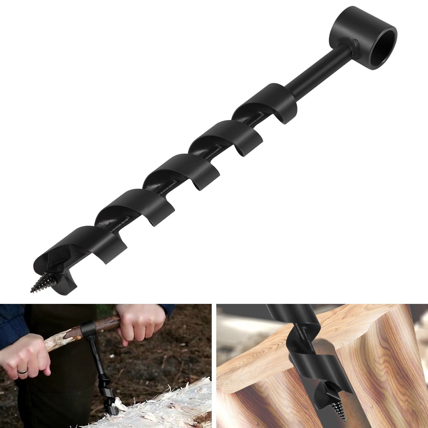 1” x 12” Scotch Eye Wood Auger Drill Bit for Bushcraft Backpack and Camping