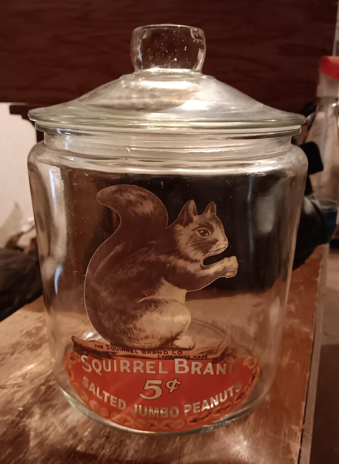 Squirrel Brand Glass Peanut Jar Home Kitchen Gift Heavy