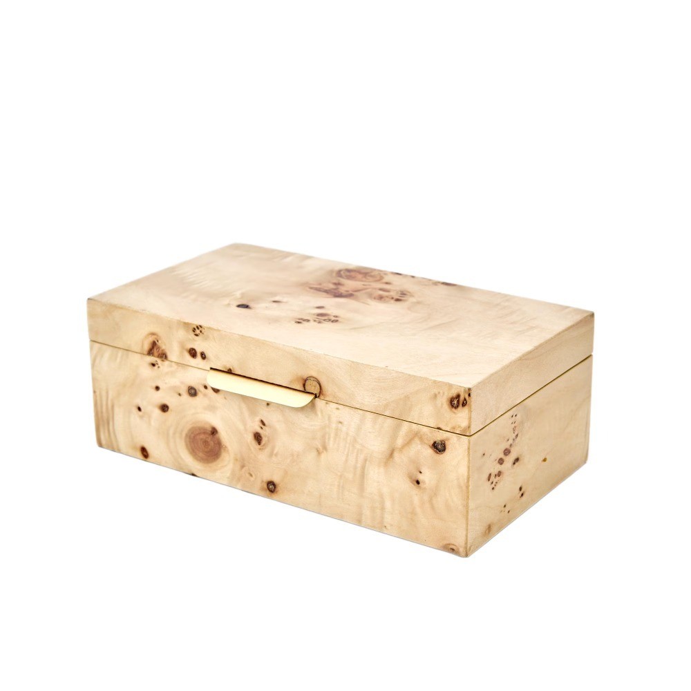 Beautiful by Drew Burl Wood Tabletop Storage Box, Decorative Jewelry Organizer