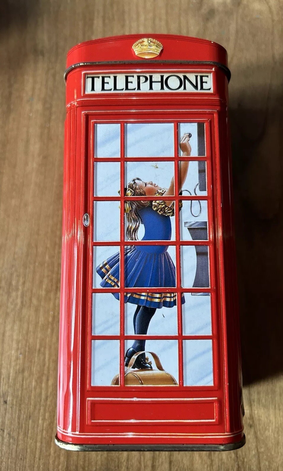 VINTAGE CHURCHILL\'S ENGLISH TELEPHONE BOOTH BANK NAUGHTY DOG LITTLE GIRL