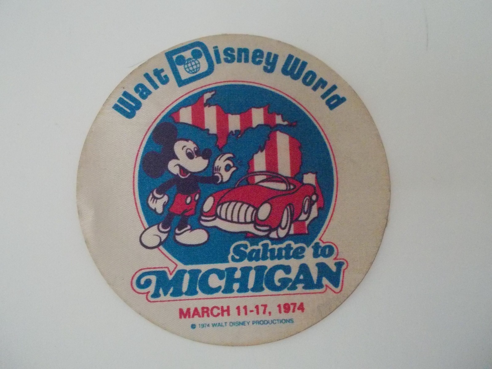 VTG 1974 WALT DISNEY WORLD Salute to Michigan Mickey Mouse Large 4
