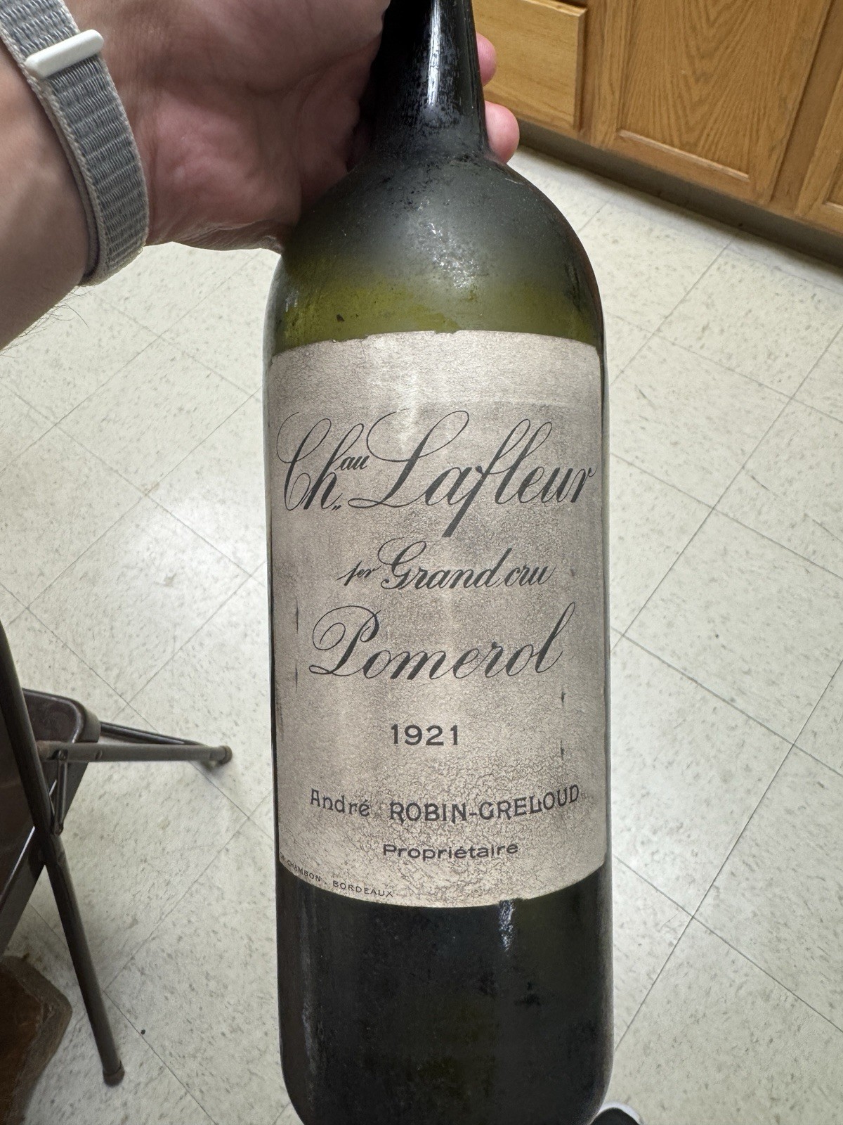 1921 Chateau Lafleur Pomerol EMPTY Wine Bottle Vintage Bordeaux France Display