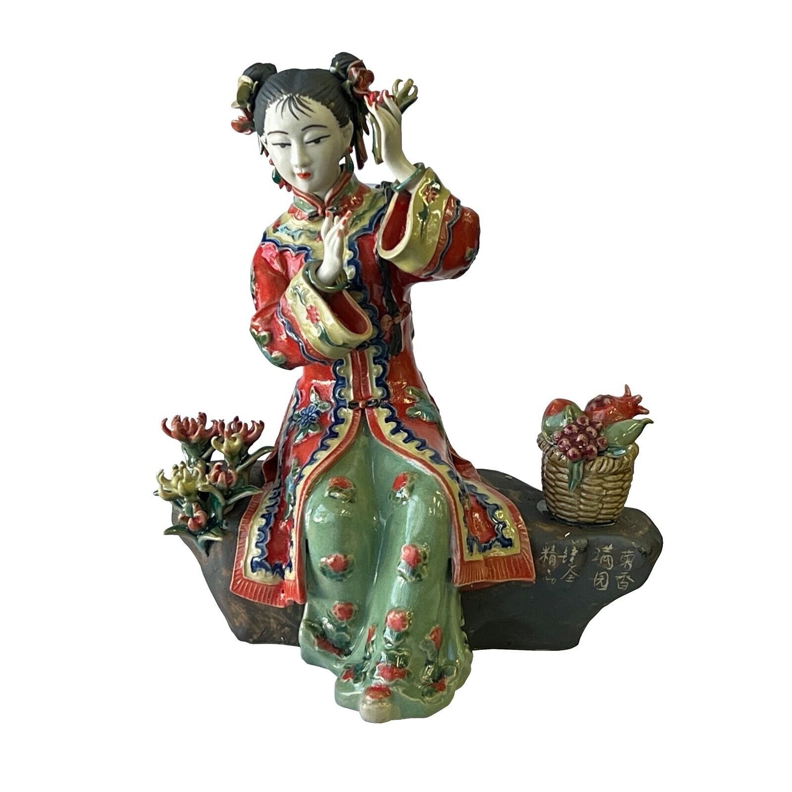 Chinese Oriental Porcelain Ancient Qing Style Dressing Lady Figure ws2506
