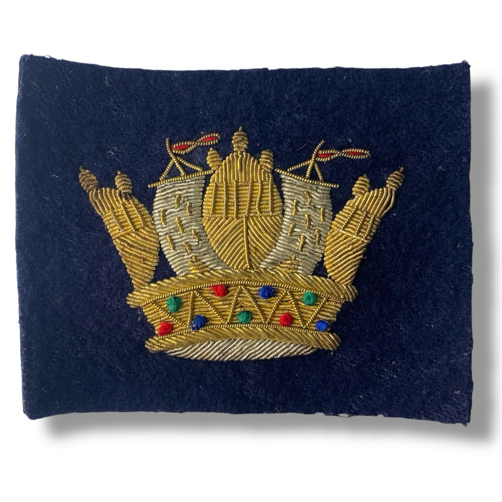 British Royal Crown Merchant Navy Bullion Wire Blazer Military Patch Badge VTG British Royal Crown Merchant Navy Bullion Wire Blazer Military Patch Badge VTG