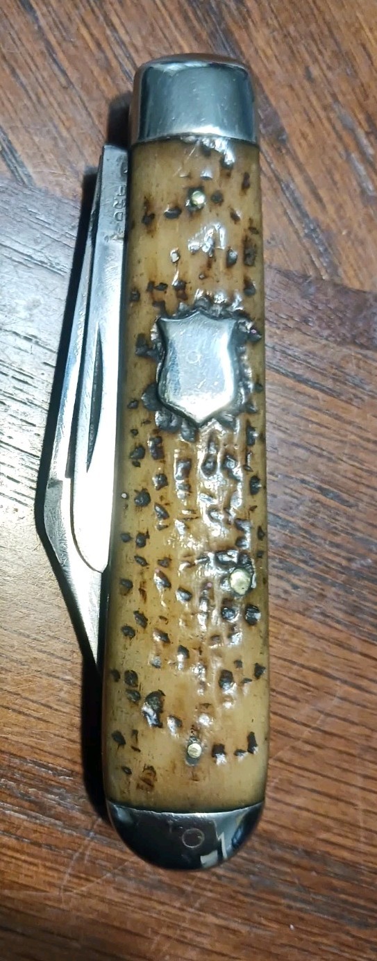 Antique Bone Handle Swell End Hibbard Spencer Bartlett 2 Blade Pocket Knife USA