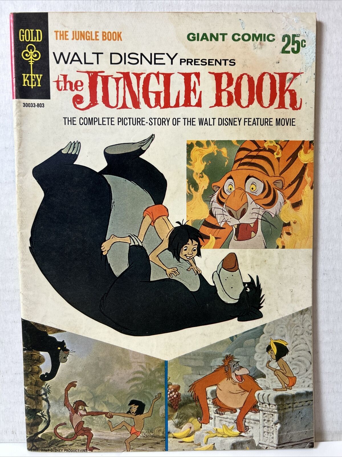 Walt Disney Presents The Jungle Book #1 Gold Key Giant Comic 1966 VG