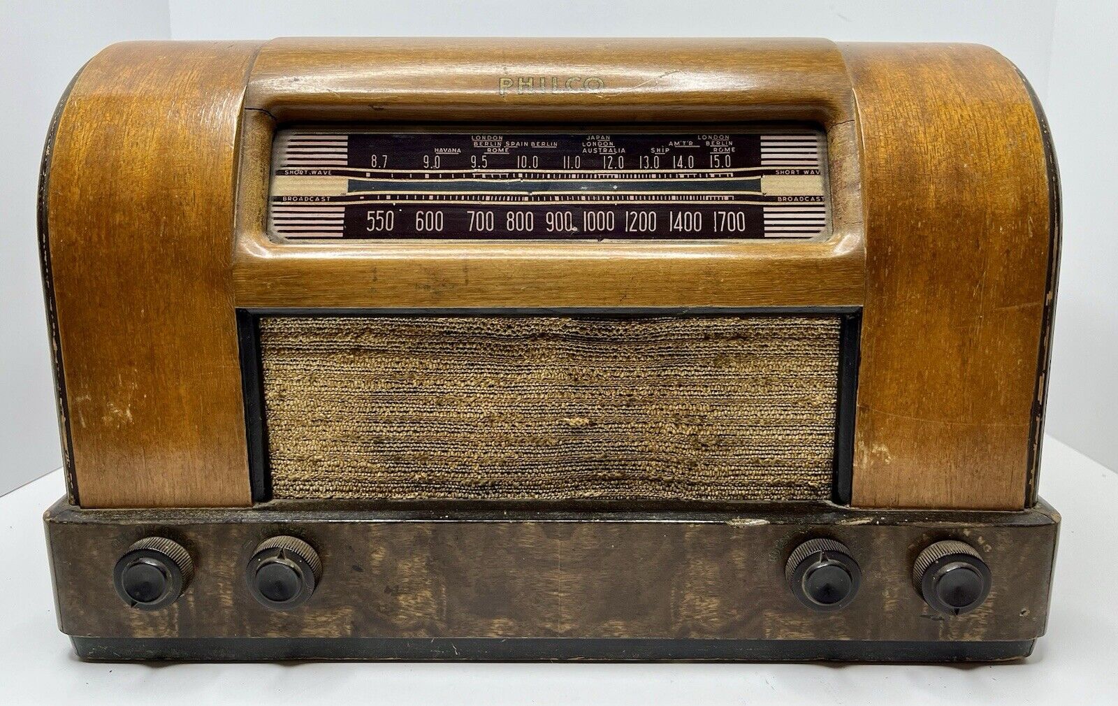 Vintage PHILCO Model 42-340 Wood Antique Tube Radio Table Top Needs Restoration