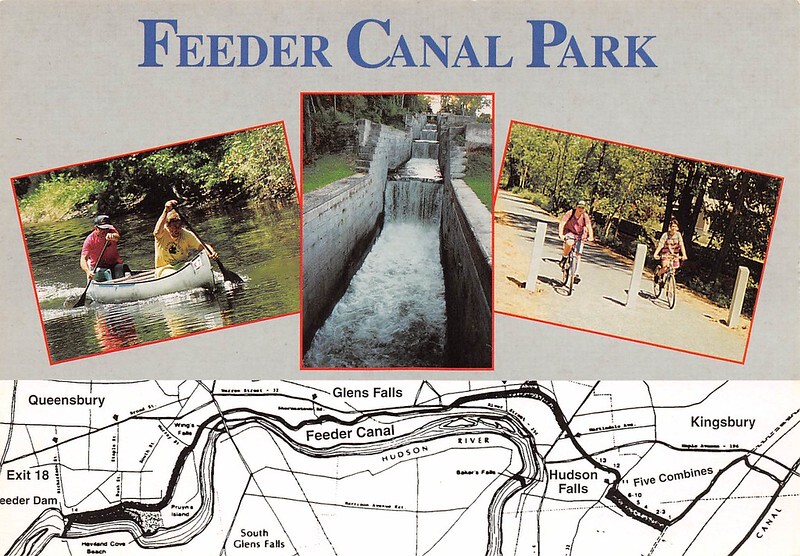 Glen Falls Feeder Canal Park Alliance NY Continental Size Postcard