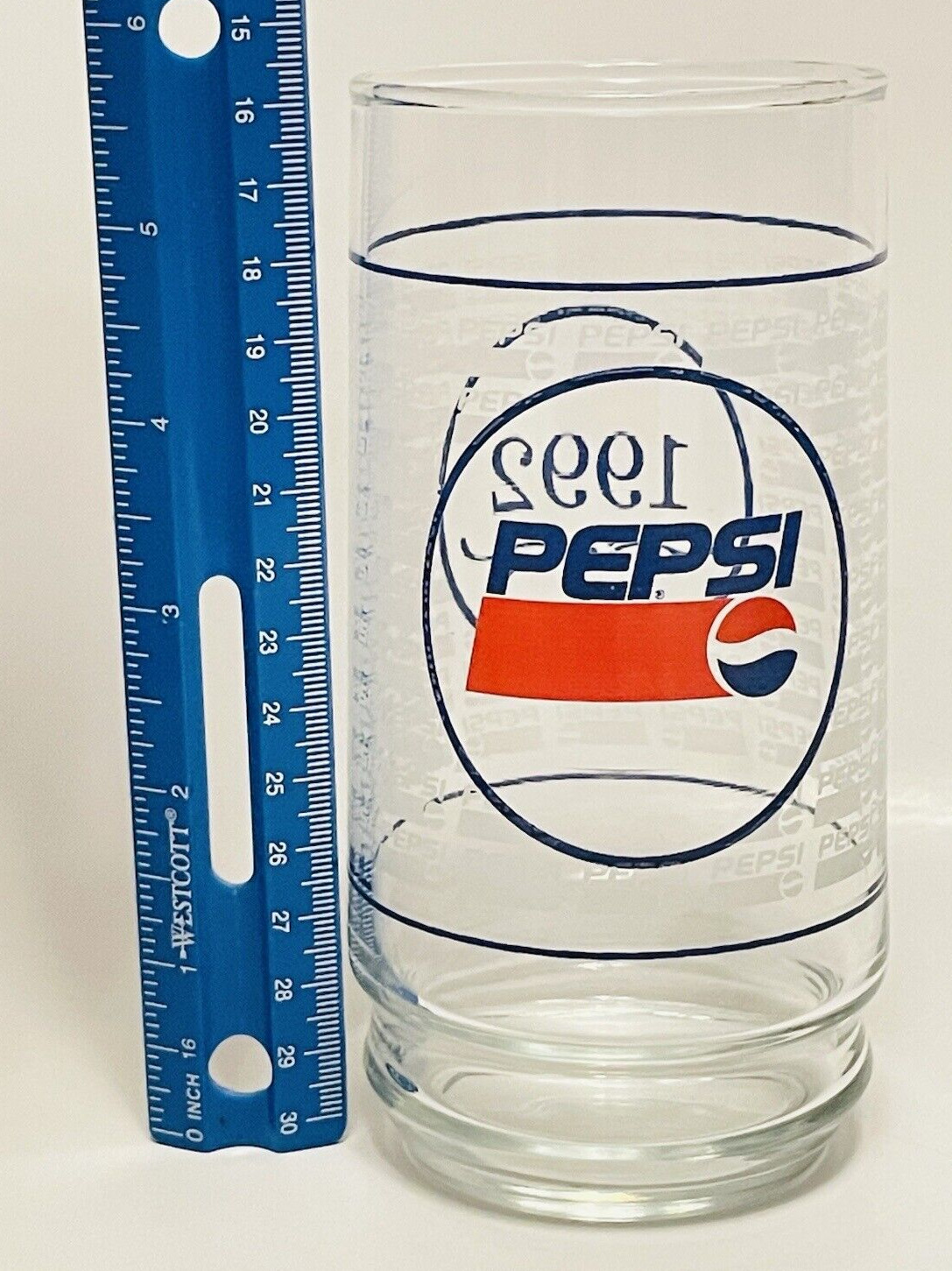 Vintage 1992 PEPSI 6 inches tall soda drinking glass