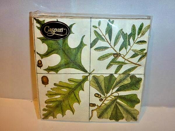COLONIAL WILLIAMSBURG by CASPARI NIP LUNCHEON triple ply napkins 20ct OAK LEAVES