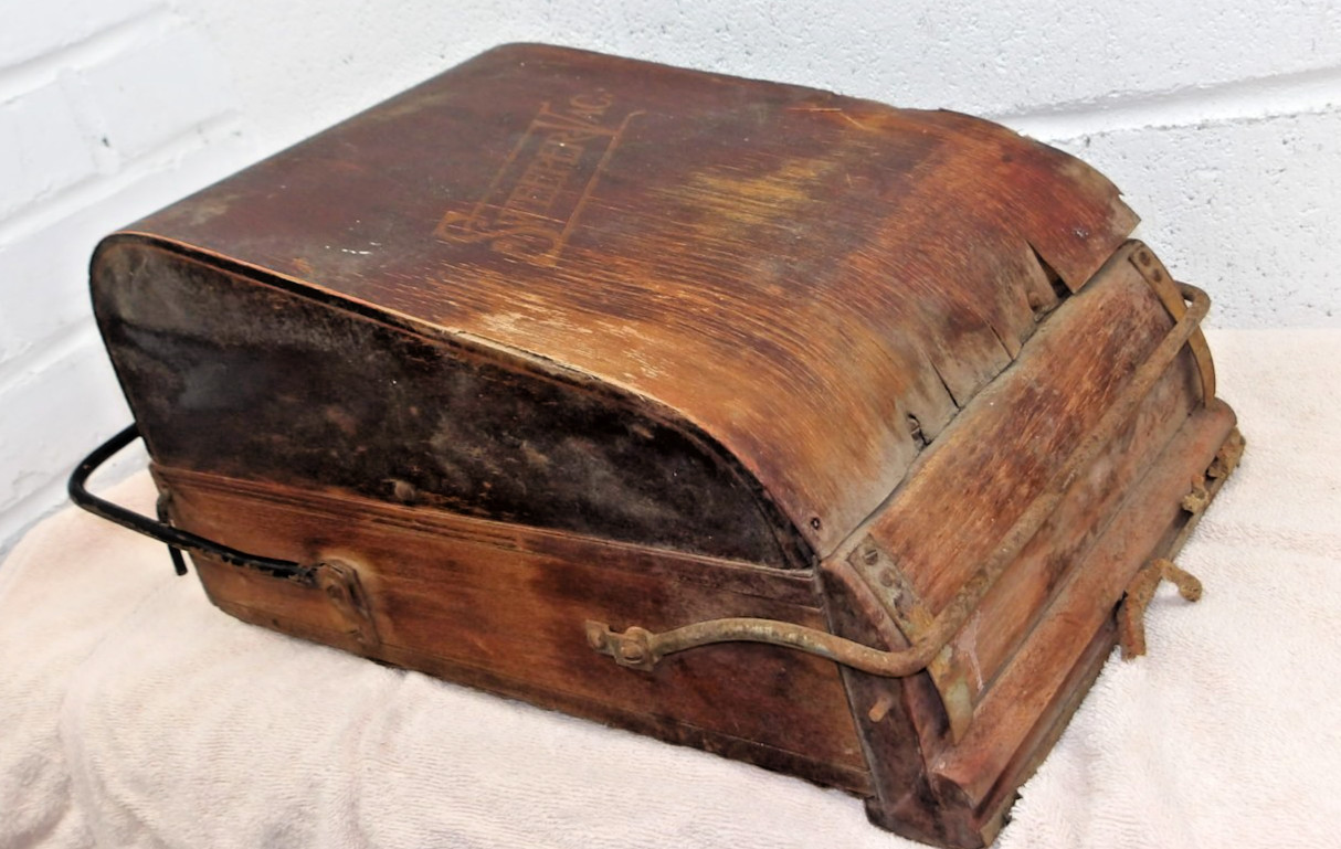 Antique 1907 Sweeper-Vac  Pneuvac Early Wooden Mechanical Vacuum