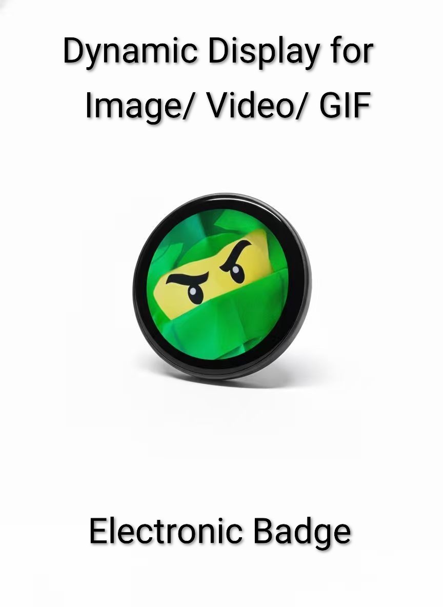 Black - Electronic Small Pendant Badge Digital Show 1.7 inch Touch Screen Pins Black - Electronic Small Pendant Badge Digital Show 1.7 inch Touch Screen Pins